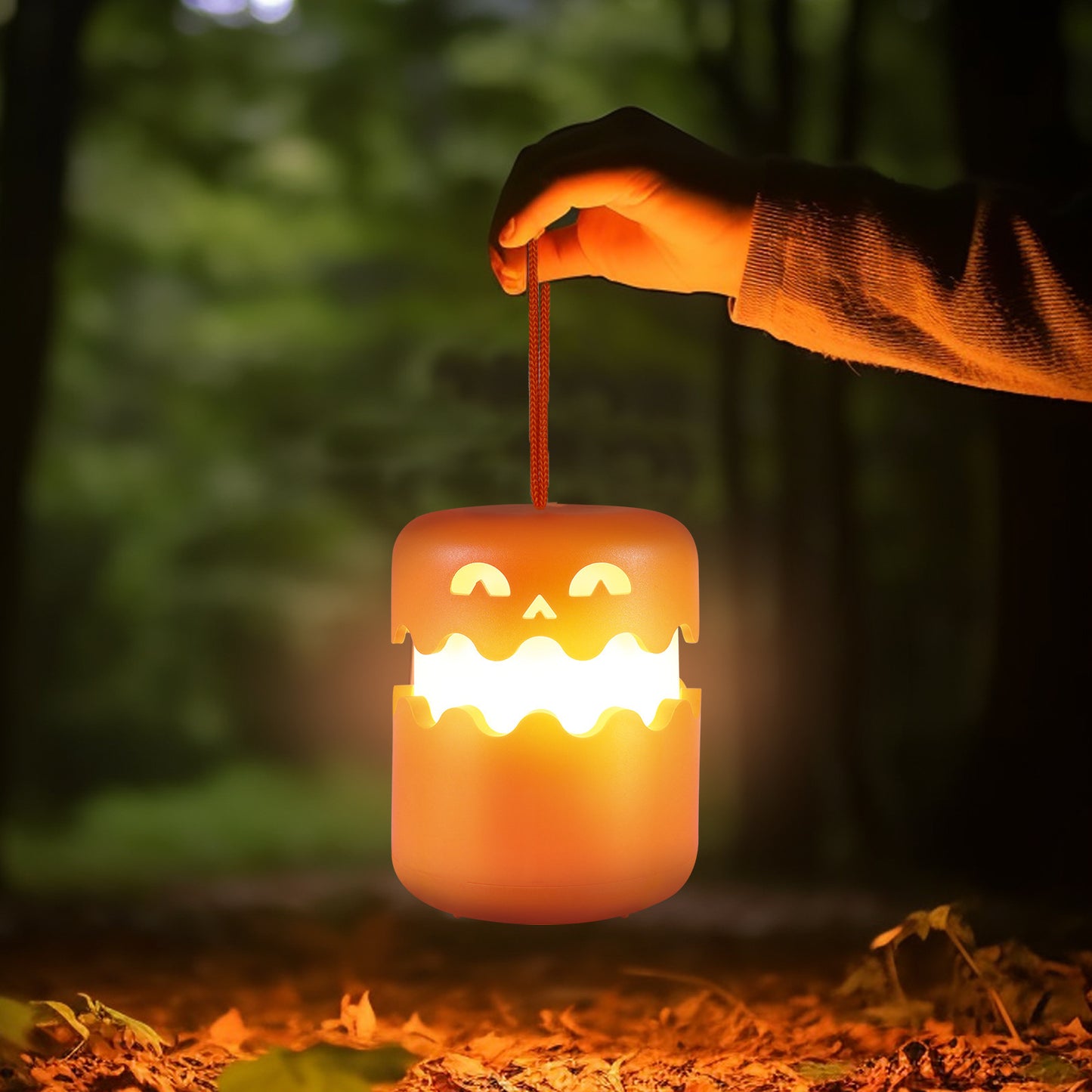 Halloween Pumpkin Lantern, Collapsible Jack O Lantern Pumpkins with Lanyard