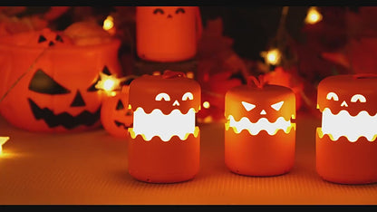 Halloween Pumpkin Lantern, Collapsible Jack O Lantern Pumpkins with Lanyard