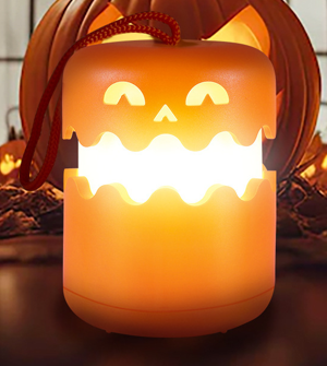 Halloween Pumpkin Lantern, Collapsible Jack O Lantern Pumpkins with Lanyard